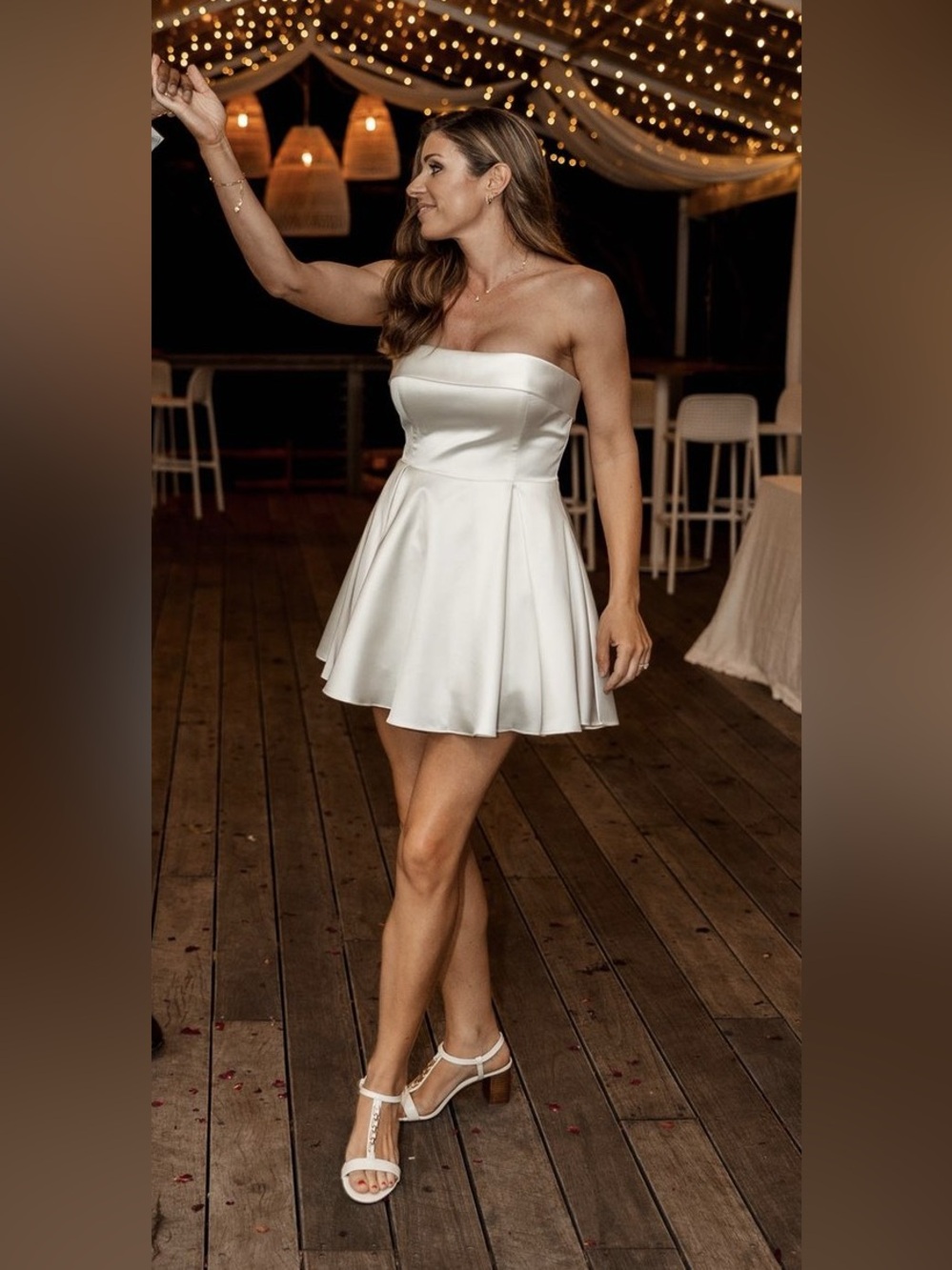 NWT Meshki White Satin Mini Eileen Dress